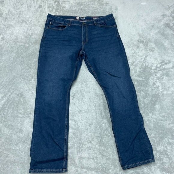 Izod Saltwater Comfort Stretch Straight Fit Jeans 38x32 Mens Denim a0994 - Picture 1 of 7